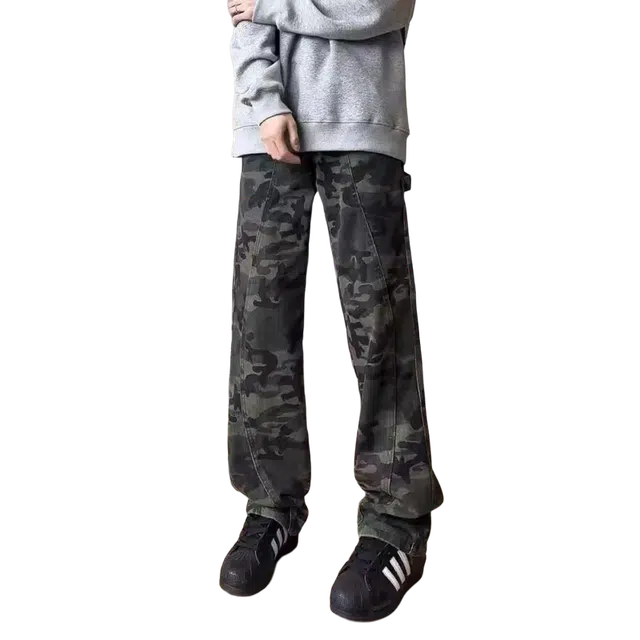 一碗士多 直筒美式高街潮流日常百搭休闲工装垂感牛仔裤 男女同款