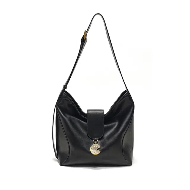 西木汀 戚风 小众设计高级感简约百搭时尚通勤水桶包 牛皮 斜挎单肩包 大号 女款 多色