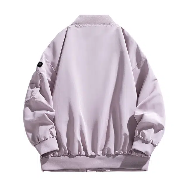 吾皇猫  原创美式复古简约基础款学院风字母印花夹克宽松潮流潮牌休闲外套时尚百搭痞帅工装上衣棒球服 男女同款