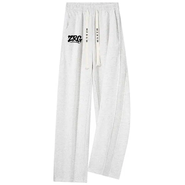 梓润格 美式高街邂逅复古学院风这条夏季冰丝裤薄款自带凉感明线弯刀设计很吸睛百搭宽松版型还特显瘦休闲裤 男女同款