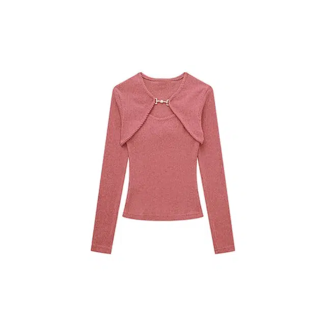 敲模女孩 纯欲风坎肩修身罩衫叠穿吊带两件套针织衫 女款