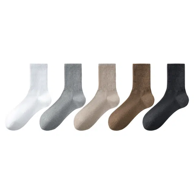 潞优野 轻薄透气大码袜子舒适中大号防臭棉袜青少年加大运动休闲夏季中筒袜 男款