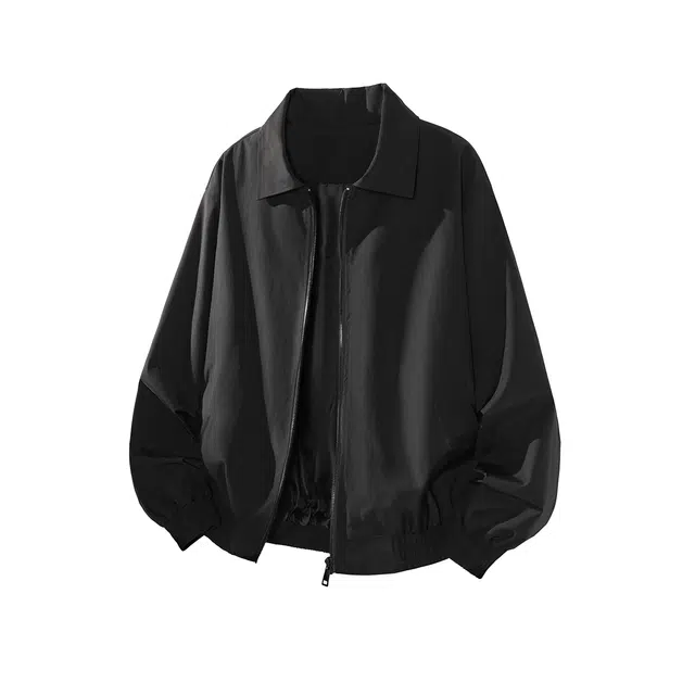 哲源 美式复古高街简约翻领潮牌百搭宽松舒适夹克外套 男女同款