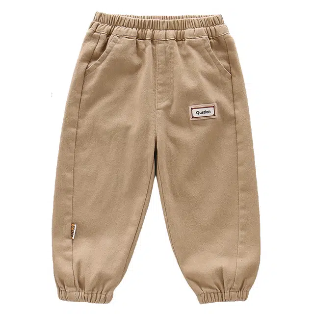 蓝彩何长裤 小童洋气百搭秋季棉布裤子男童帅气束脚裤宝宝休闲裤春款潮