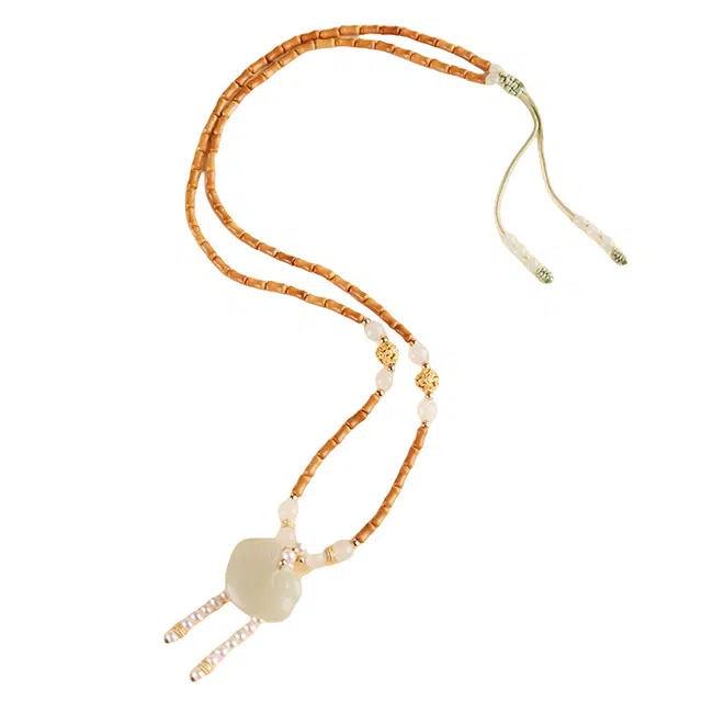 子婳 祥云锁长款毛衣链高档新中式中国风古风汉服配饰#好运 岫玉 项链 女款