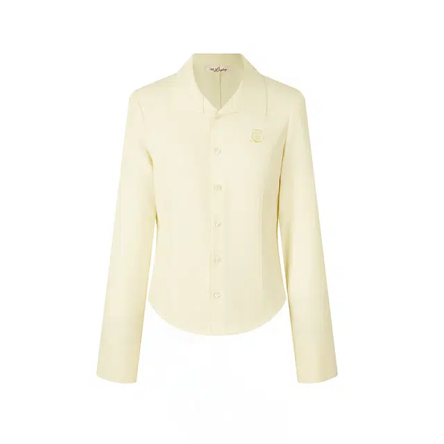 花铃太太 纯色翻领休闲修身长袖衬衫 女款