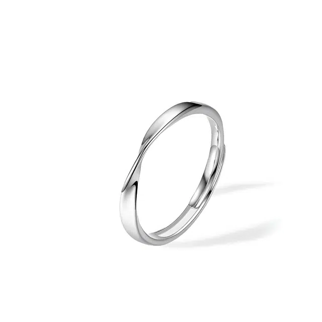 琉堇 莫比乌斯扭环情侣对戒 轻奢小众简约恋爱告白官宣食指戒 爱意无限女友七夕限定周年礼盒 锆石 可调节戒指 男女同款情侣款