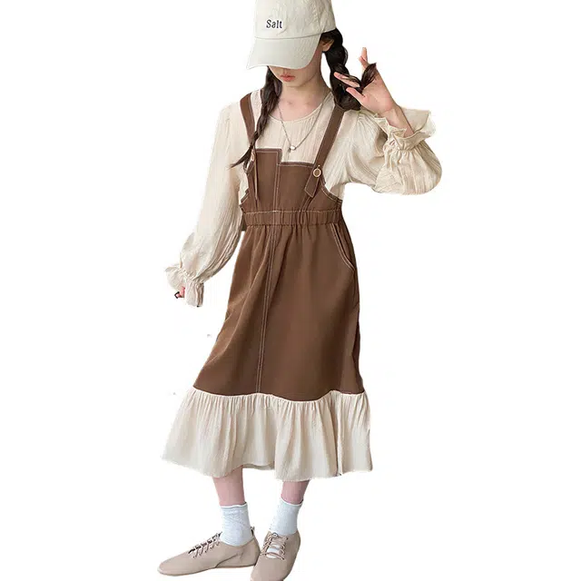 帕兰朵连衣裙 洋气韩系可爱风假两件裙子 青少年