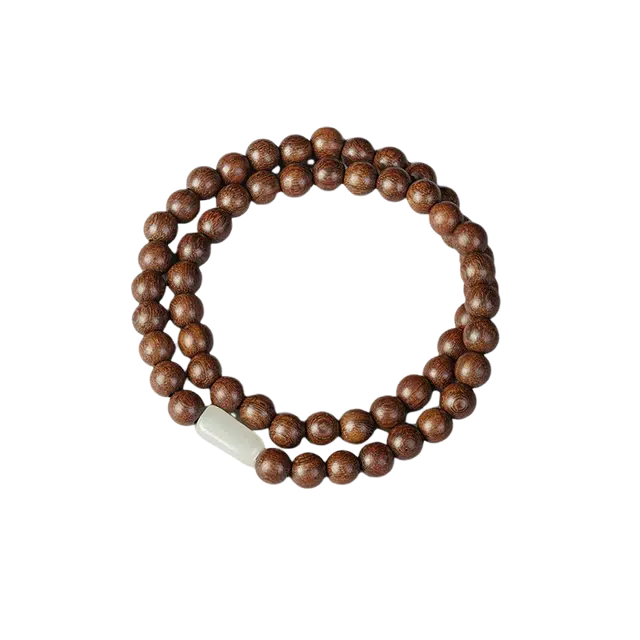 芳缘小傅 盘玩禅意古风文玩佛珠复古念珠时来运转盘玩串珠转运手把件 #好运礼盒 金丝檀木 手串 男女同款情侣款