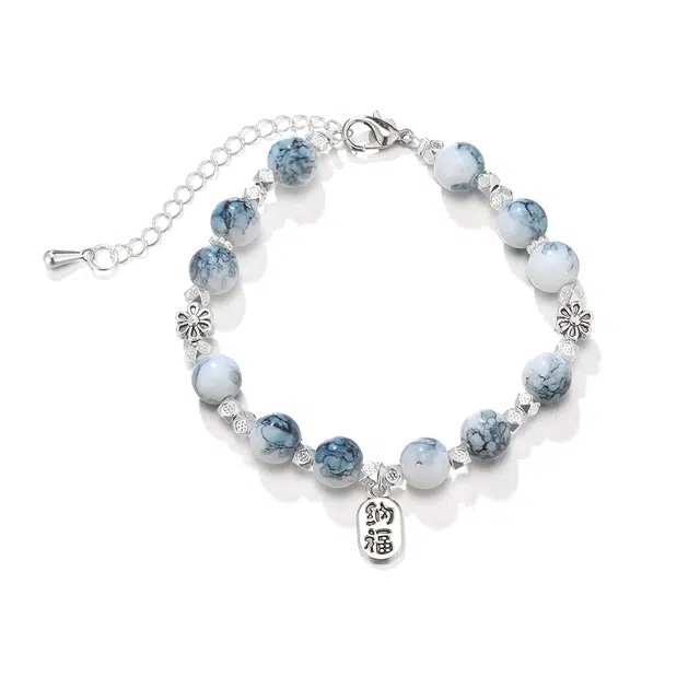 珂里 国潮古风小花新中式温柔气质优雅时髦招财纳福 好运 琉璃 手链 女款