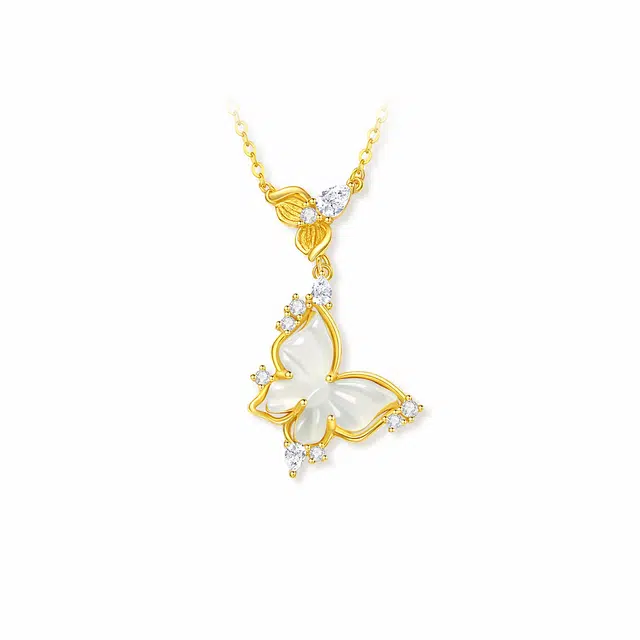 周大生 小众锁骨链 温柔气质  新中式古典#好运 玉髓 项链 女款