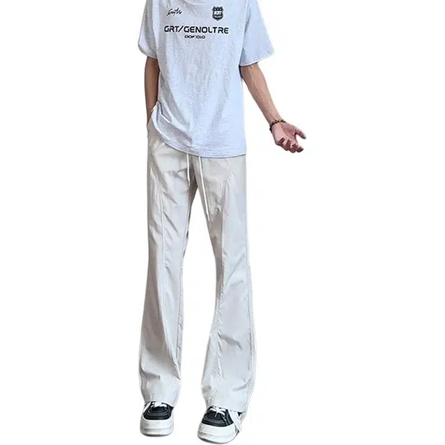 单爵 美式微喇裤子男款秋季斜切三防休闲裤 男女同款