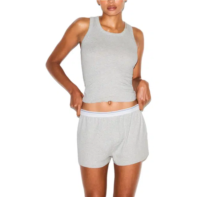 SKIMS FW25 COTTON RIB SCOOP TANK AND SHORT SET