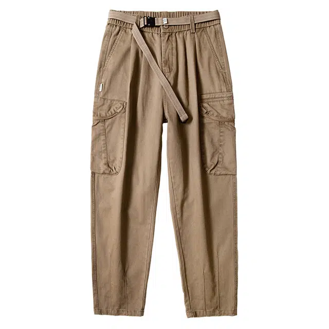 洞洞拐 微锥形宽松直筒日系潮牌九分休闲裤子工装裤 男女同款