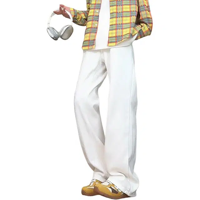 单爵 微喇裤男款秋季直筒窄版修身阔腿裤子牛仔裤 男女同款