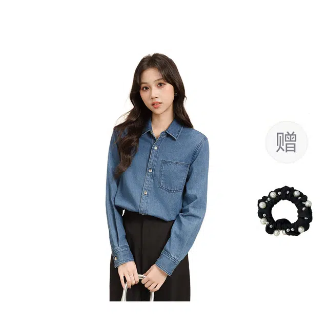 雾闪闪 港风上衣外套打底衬衣女 衬衫 女款