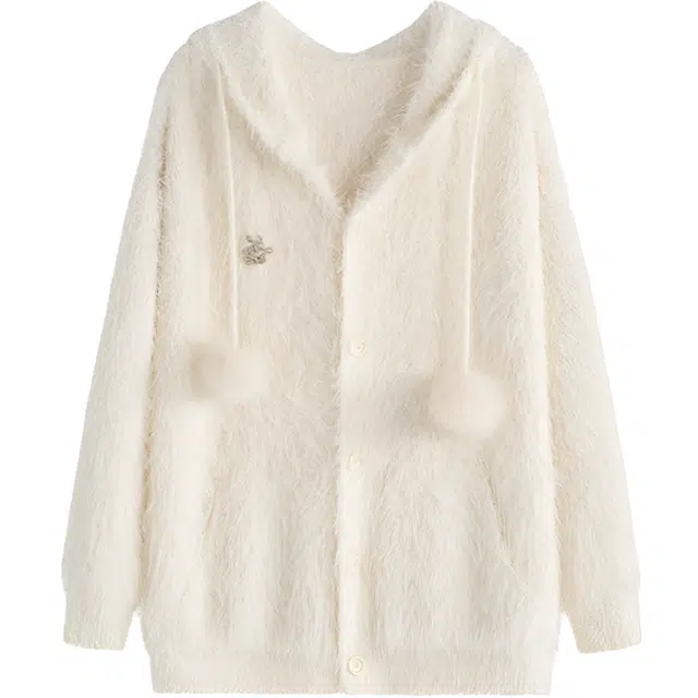 木清清 慵懒风连帽外套气质开衫上衣针织衫 男女同款