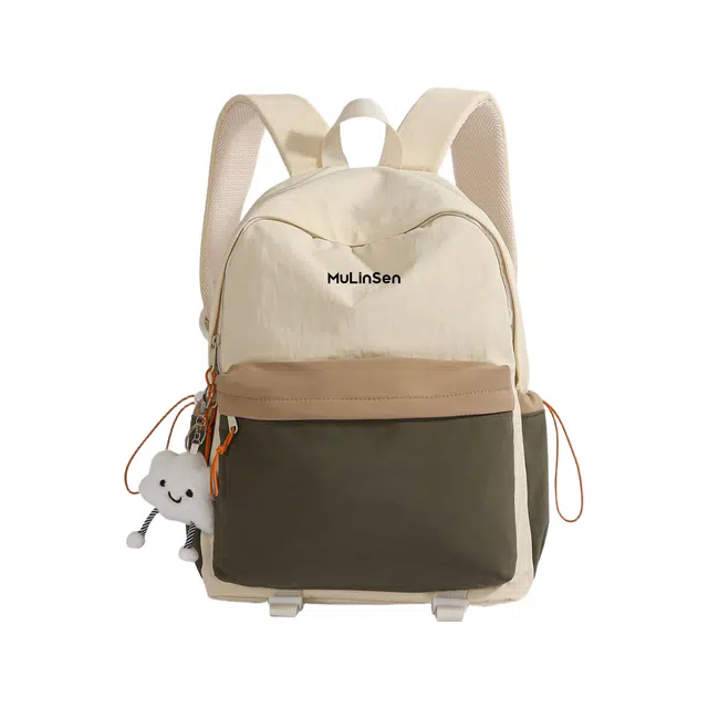 木林森 高颜值简约字母大容量上课通勤户外出游旅行背包 尼龙拼涤纶 书包电脑包双肩包 常规 男女同款情侣款 多色