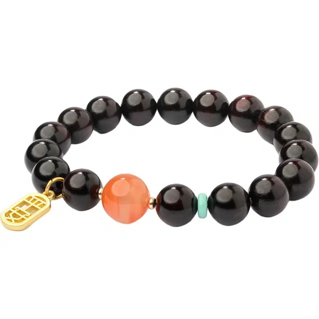 三檀小舍 新中式 紫气东来 平安喜乐设计感轻奢百搭 高级礼盒盘玩文玩佛珠#好运 紫檀属 手串 男女同款情侣款