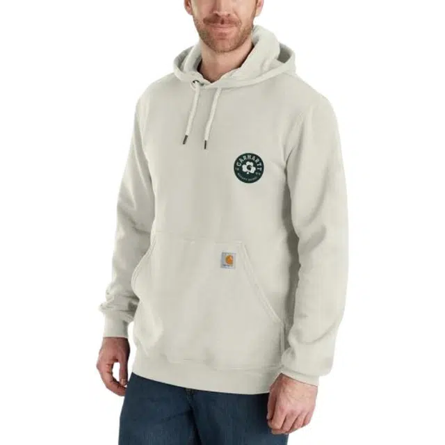 Carhartt 107240 Loose Fit Midweight Hooded Shamrock Back Graphic