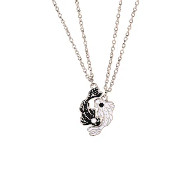 前方大荒野 阴阳鱼太极双生余生有你甜蜜示爱新中式潮流时尚小众设计轻奢高级感精致时髦独特#好运 钛钢 项链 男女同款情侣款