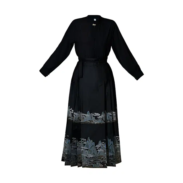 荟萃阁 新中式立领盘扣衬衫重工织金刺绣马面裙裙装套装 女款