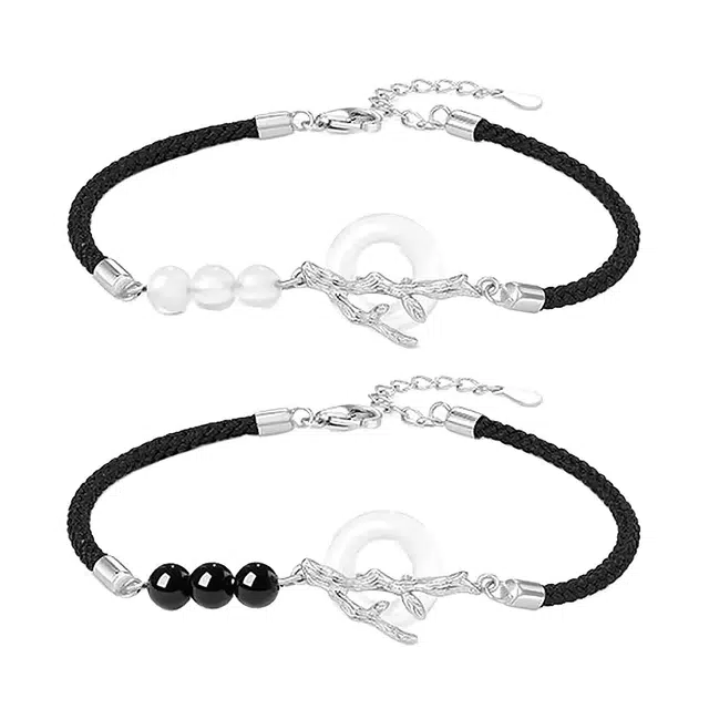 星珍思 连理枝平安扣手饰 新中式国风国潮轻奢精致高级日常百搭经典传说森系小清新牵线牵缘约定承诺#好运 玉髓 手链 男女同款情侣款