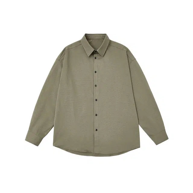 艾梵斯贝 美式复古潮流基础款纯色糖果色多巴胺简约日常通勤百搭休闲商务无性别气质长袖衬衫 男女同款