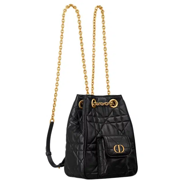 DIOR Caro Multicarry Small Black Lambskin Backpack