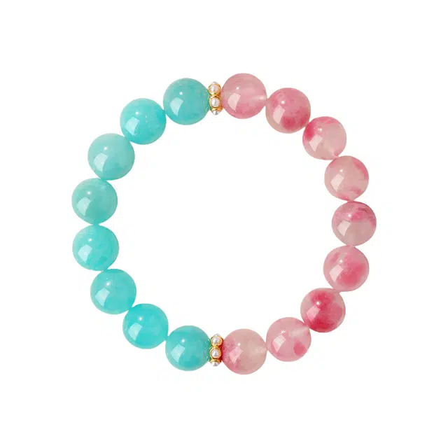 千叶珠宝 粉雾湖光学生党职场开运#好运天然 粉水晶 手串 轻奢小众高级感女友闺蜜礼物 女款