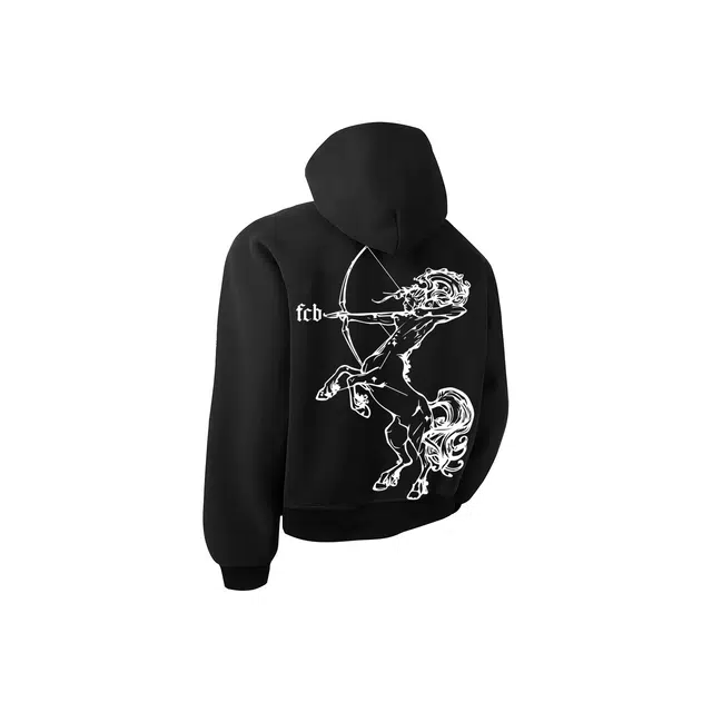 巴塞罗那足球俱乐部 美式复古手绘趣味卡通图案字母印花学院风大码可穿简约青少年痞帅时尚休闲宽松百搭开衫连帽卫衣 男女同款