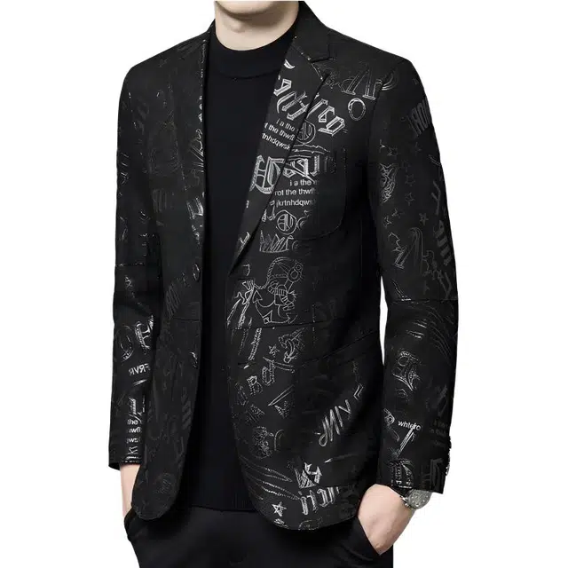 太子龍 真皮海宁绵羊皮高档内胆鸭绒印花秋冬西装 男款