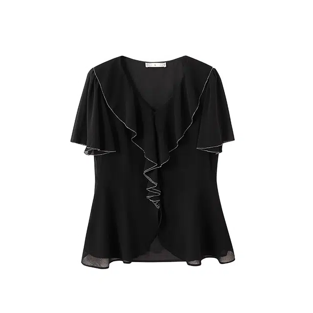 云妃秀 百搭时尚休闲宽松雪纺衫 女款