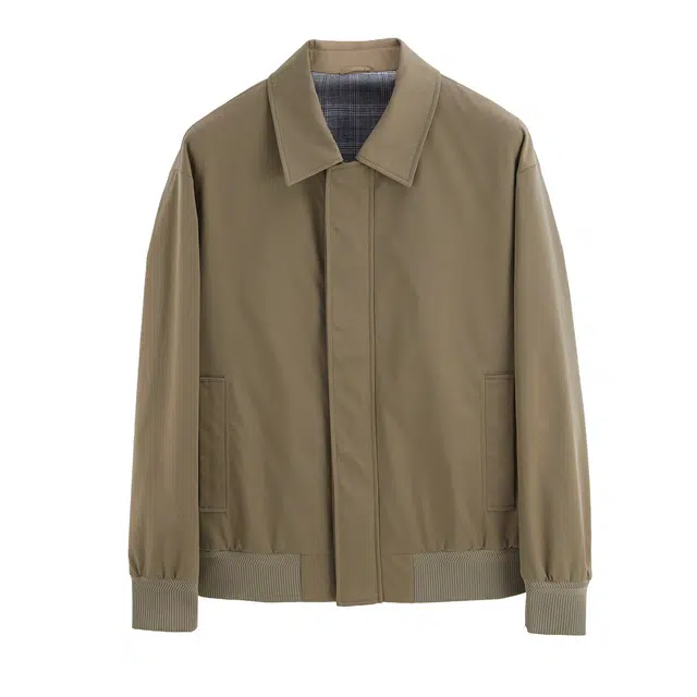 丹宁哲学 抗皱科技记忆面料格纹里衬收口袖标准欧美风夹克 男款