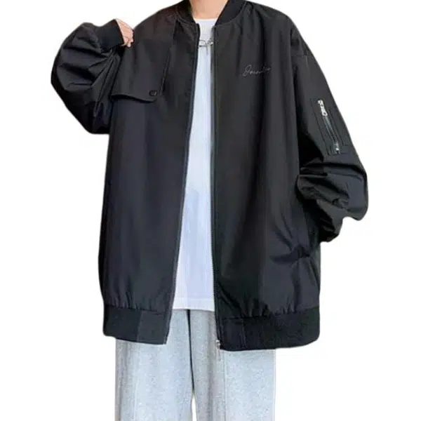 地界二 高街设计感工装学生飞行宽松休闲百搭夹克外套 男款