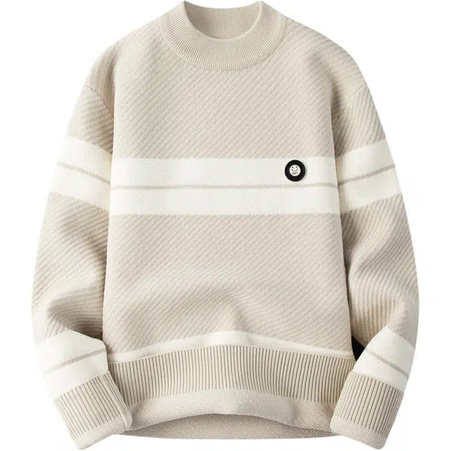 卡丹狄诺 基础款秋季男士套头撞色条纹上衣毛衣 男款