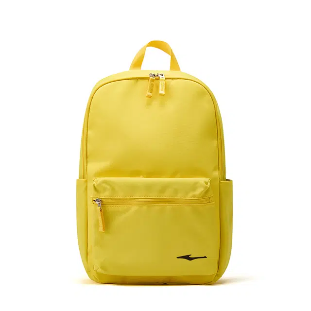 鸿星尔克 书包大学生上课通勤纯色百搭休闲简约大容量 织物 双肩包 男女同款情侣款 清新黄
