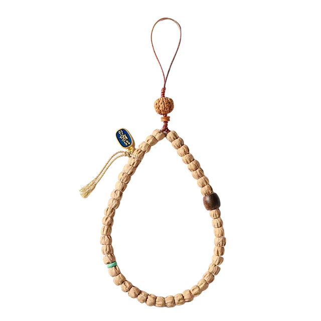 聆听花开 新中式文艺 好运佛系直切珠藏式编绳短款钥匙 柏香籽/百香籽 挂绳 男女同款情侣款