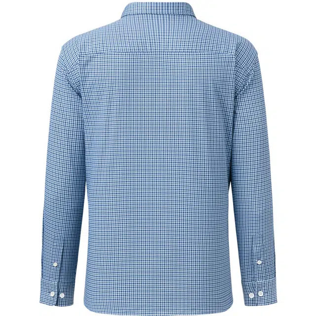 比音勒芬 金秋臻选静默复古老钱风穿搭绵羊毛不扎身不起球舒适百搭石墨烯细格纹比音勒芬细格远红外保暖长袖衬衫 男款