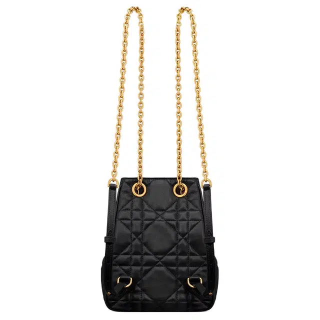 DIOR Caro Multicarry Small Black Lambskin Backpack
