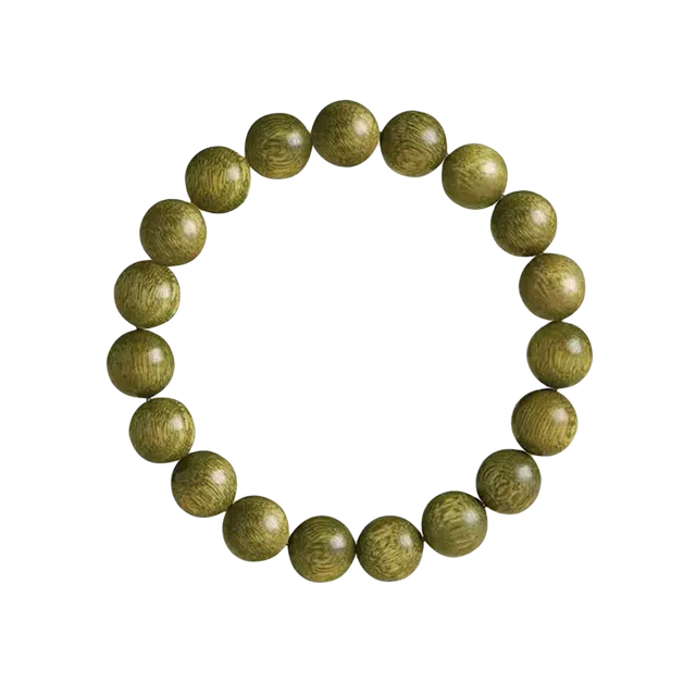 老冯记银楼 百年老檀木盘玩静心佛珠#好运 绿檀 手串 男女同款情侣款