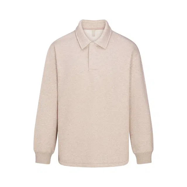 SKIMS FW25 FLEECE LOUNGE MENS RELAXED POLO Polo