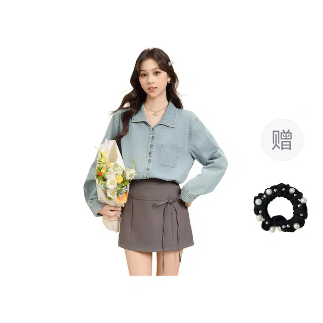 雾闪闪  女港风上衣外套打底衬衣衬衫 女款