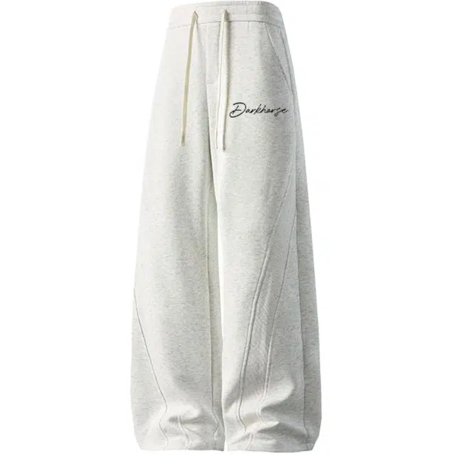 黑马漫画 美式卫裤男运动裤子斜切拼接弯刀休闲裤 男女同款