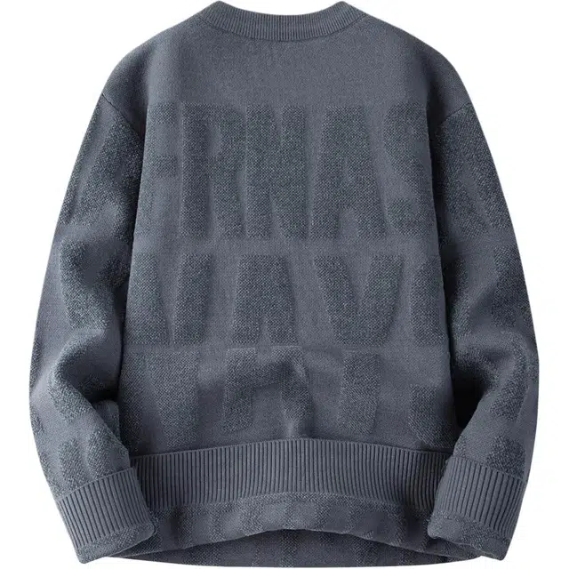 卡丹狄诺 经典款男士长袖纯色提花百搭休闲上衣毛衣 男款