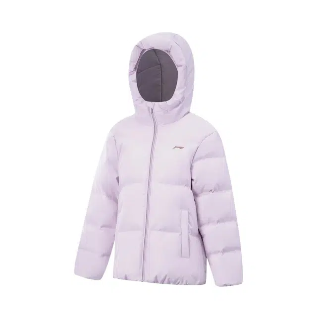 李宁儿童羽绒服 综合体能 校园体育课系列 简约短款保暖拉链鸭绒 儿童款