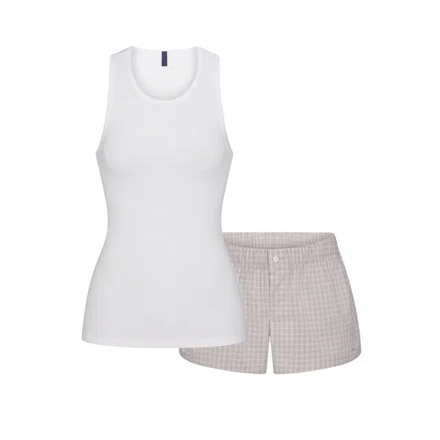 SKIMS FW25 COTTON POPLIN BOXER SLEEP SET