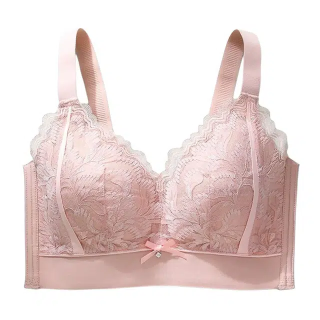 慕梵度 超薄无痕性感蕾丝大码内衣女聚拢提拉无钢圈大胸显小显瘦调整型舒适亲肤文胸 女款