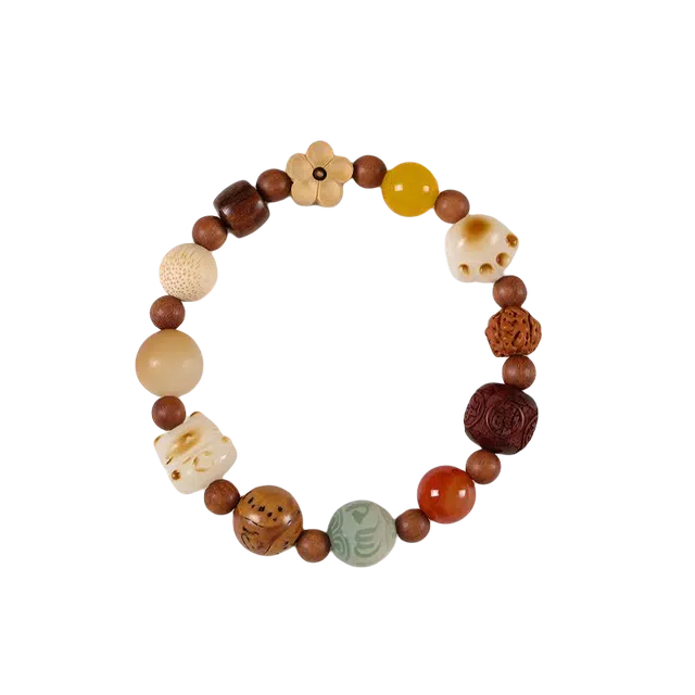 聆听花开 福珠 多宝五福猫萌爪文玩高级感单圈佛珠 好运高级感百搭 菩提根 手串 女款