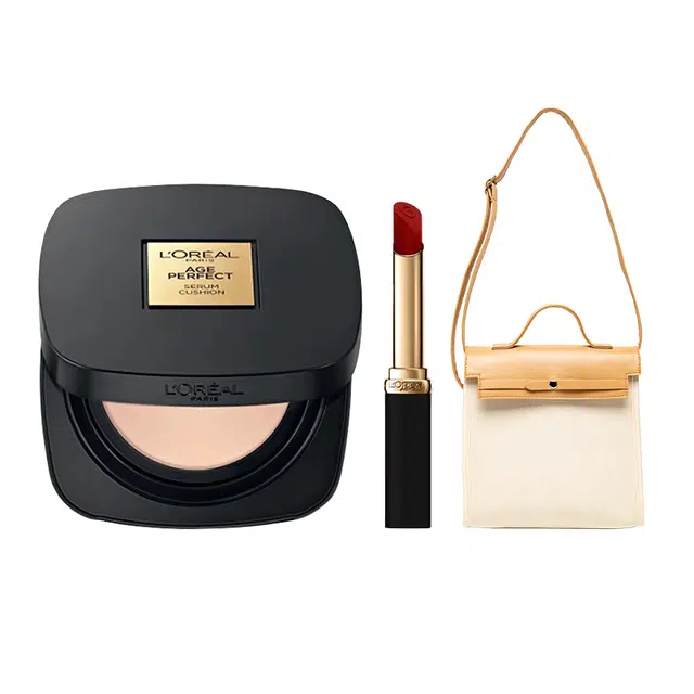 欧莱雅 金致臻颜黑金气垫纷泽口红套装 易上色自然持久不脱妆不卡粉提亮肤色防晒